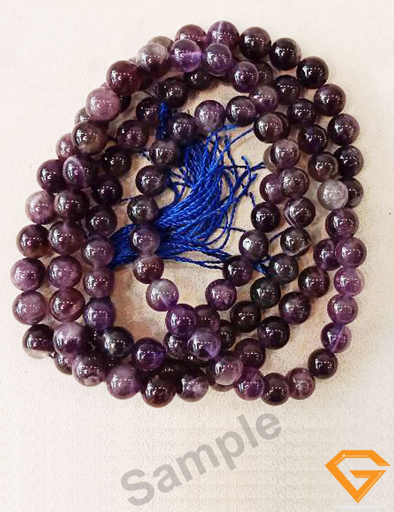 Natural Amethyst Mala 8mm